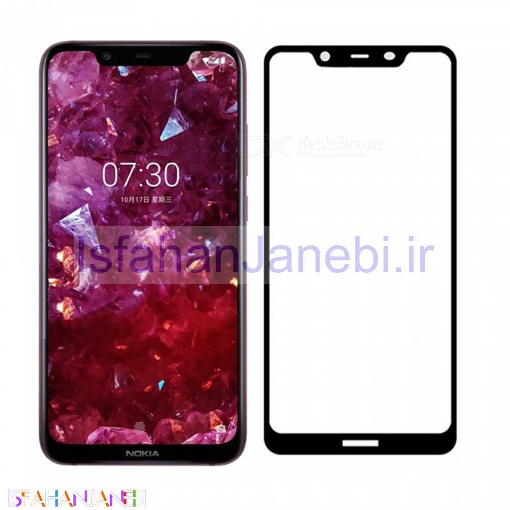 اصفهان جانبی-گلس تمام چسب Nokia 8.1 مشکی