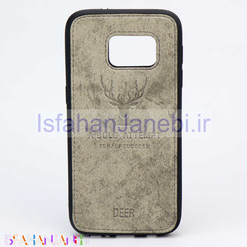 اصفهان جانبی-قاب چرمی طرح گوزن Samsung S7 طوسی