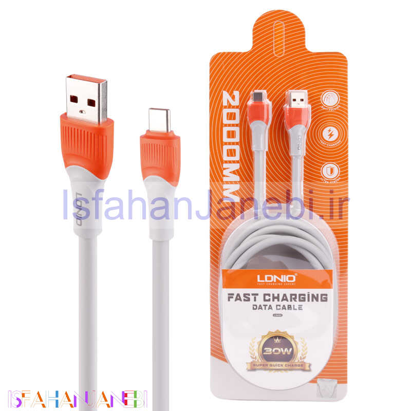 اصفهان جانبی-کابل تایپ سی فست شارژ Ldnio LS602 30W 2m