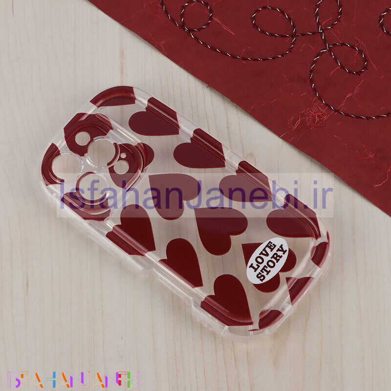 اصفهان جانبی-قاب Love Story آیفون iPhone 16 Pro طرح قلب محافظ لنزدار