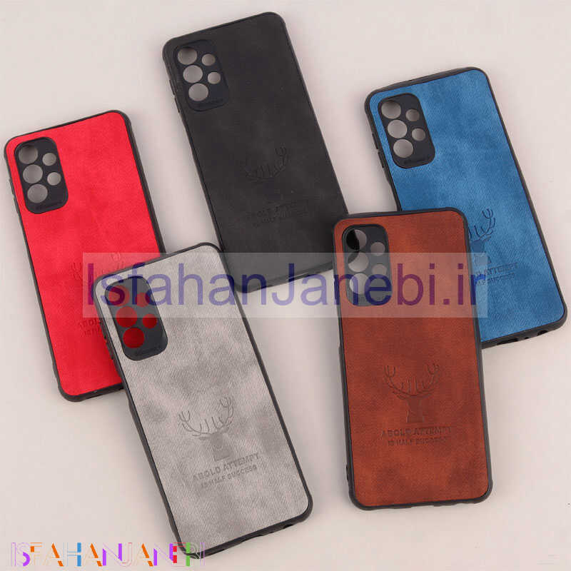 اصفهان جانبی-قاب چرمی محافظ لنزدار طرح گوزن Samsung Galaxy A32 5G