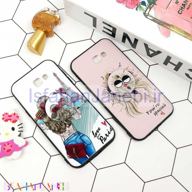اصفهان جانبی-قاب فانتزی برجسته + پاپ سوکت طرح دختر سامسونگ A7 2017 سری D
