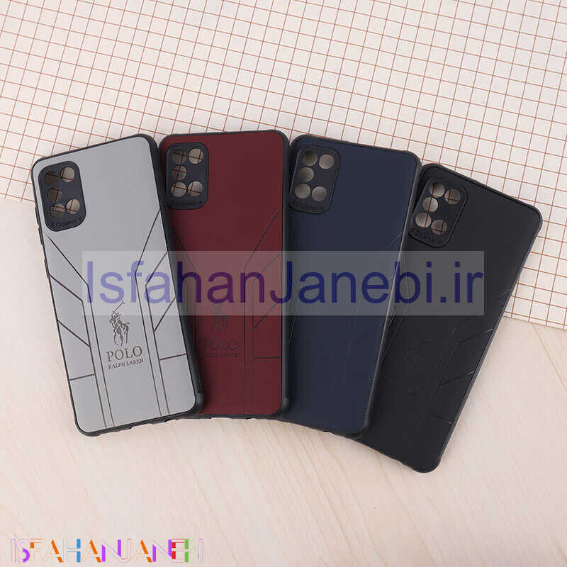اصفهان جانبی-قاب چرمی Polo Ralph Laren سامسونگ Galaxy A31 طرح دار محافظ لنزدار