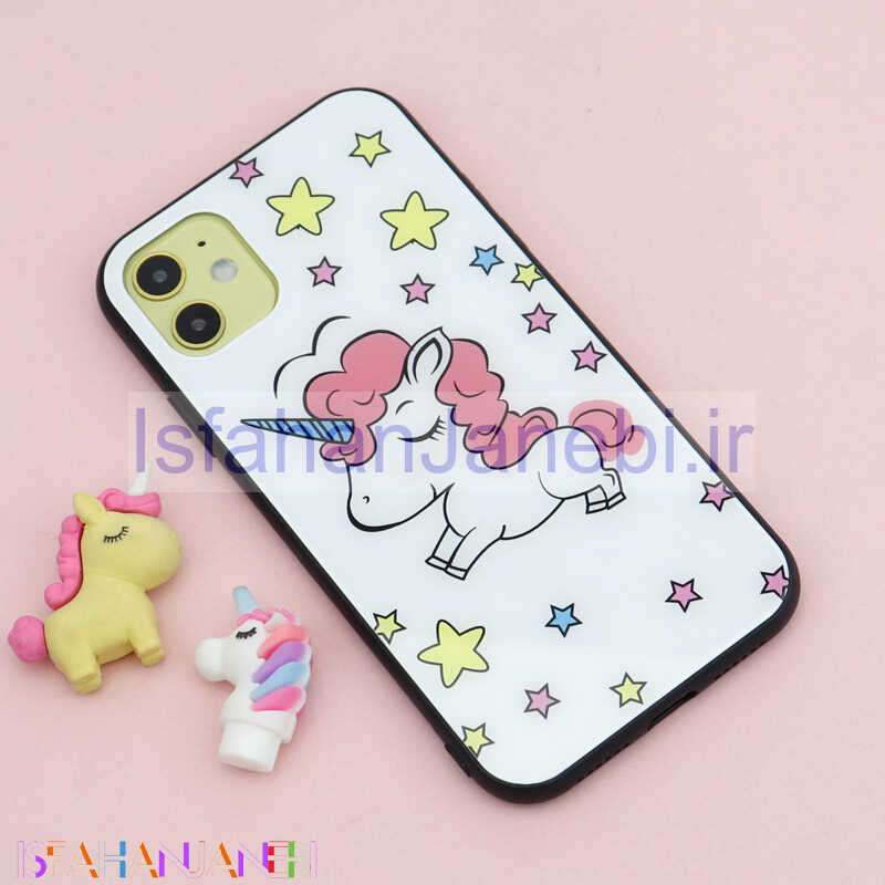 اصفهان جانبی-قاب پشت گلسی طرح دار یونیکورن iPhone 11