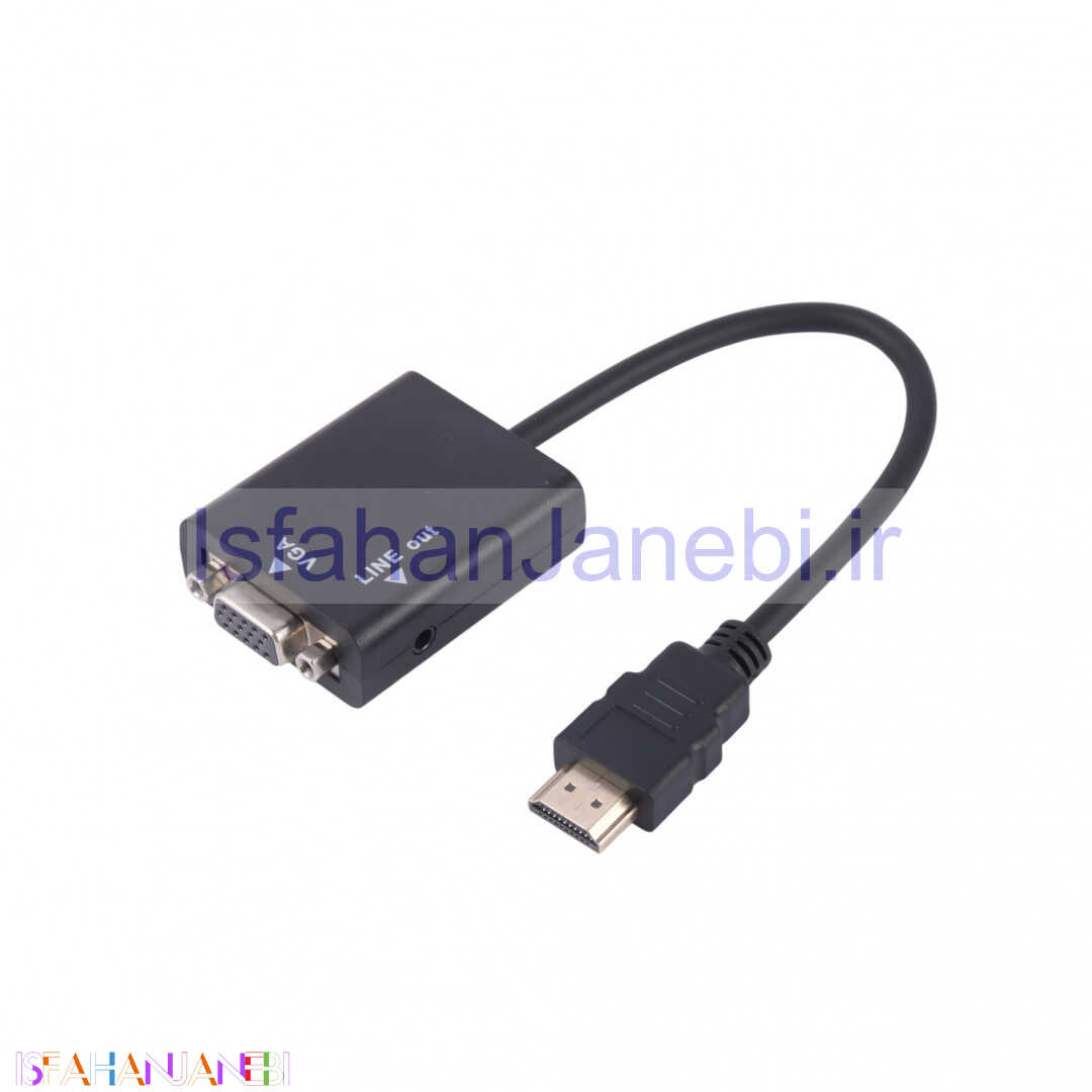 اصفهان جانبی-تبدیل K-net K-AHV00PS4 HDMI To VGA + کابل صدا و کابل پاور