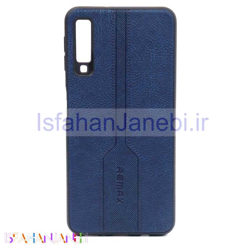 اصفهان جانبی-قاب چرمی Remax سامسونگ A7 2018 سرمه ای