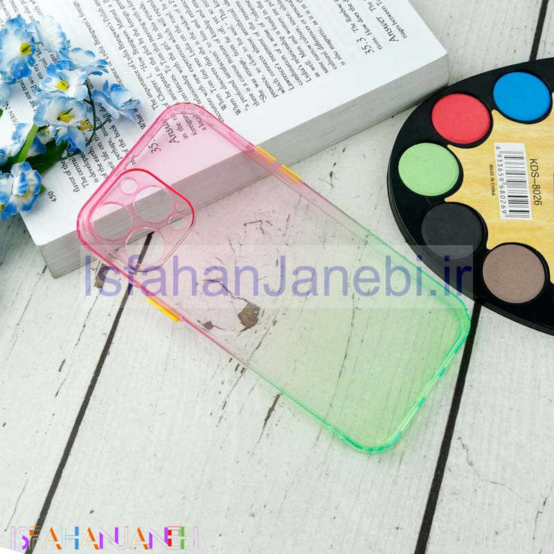 اصفهان جانبی-قاب آبرنگی دور رنگی محافظ لنزدار iPhone 13 Pro Max