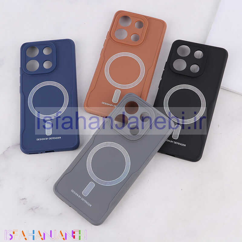 اصفهان جانبی-قاب ژله ای Design By Defender شیائومی Redmi Note 13 4G طرح مگ سیف محافظ لنزدار