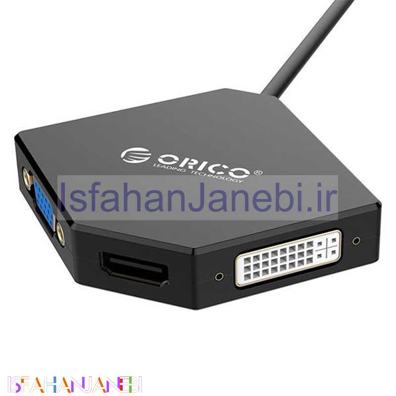 اصفهان جانبی-تبدیل Orico DMP-HDV3 Mini Display to HDMI/DVI/VGA سفید