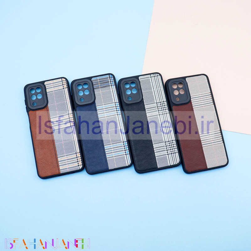 اصفهان جانبی-قاب چرمی پارچه ای محافظ لنزدار Samsung Galaxy A12