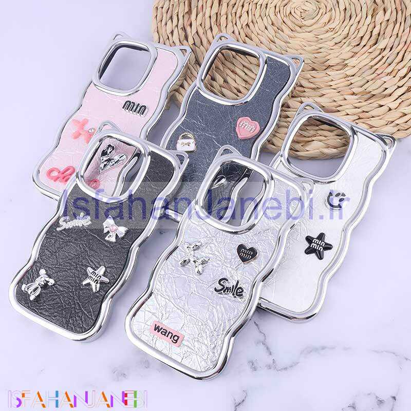 اصفهان جانبی-قاب چرمی موج دار شیائومی Redmi Note 13 4G برجسته گوش دار