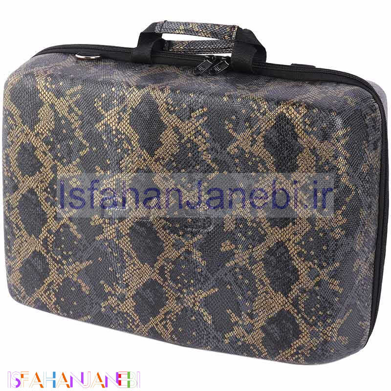 اصفهان جانبی-کیف کنسول بازی PS5 چرمی پوست ماری مشکی طلایی