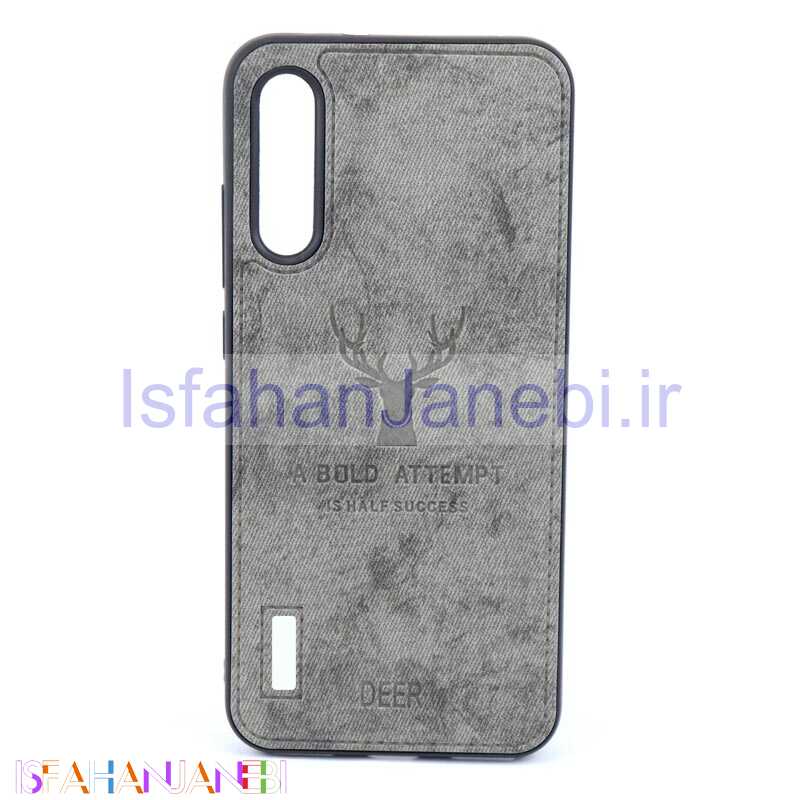 اصفهان جانبی-قاب چرمی طرح گوزن Xiaomi Mi A3 خاکستری