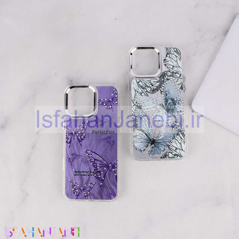 اصفهان جانبی-قاب آیفون iPhone 16 طرح پروانه نگین دار