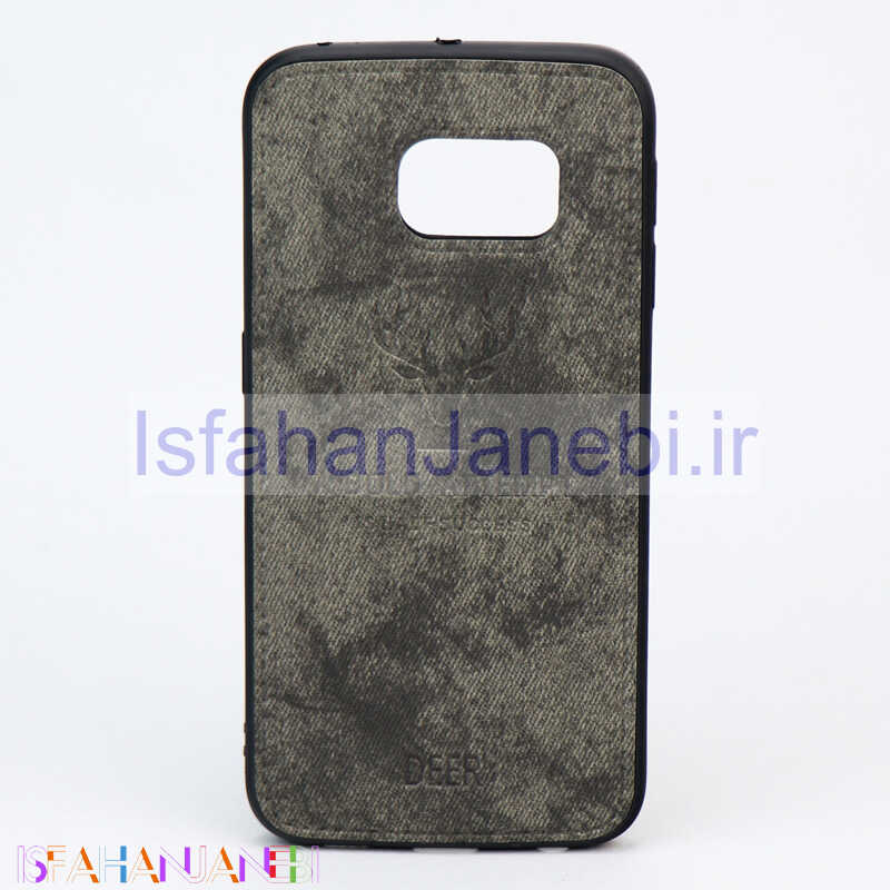 اصفهان جانبی-قاب چرمی طرح گوزن Samsung S6 Edge خاکستری