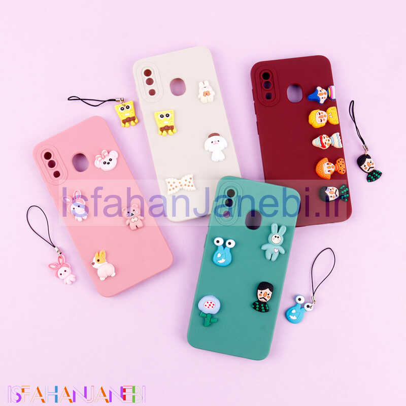 اصفهان جانبی-قاب عروسکی برجسته Pro Camera محافظ لنزدار + آویز Samsung Galaxy A20 / A30