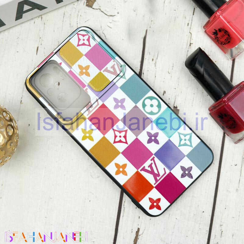 اصفهان جانبی-قاب طرحدار محافظ لنزدار کشویی LV رنگی شیائومی Redmi Note 10 سری B