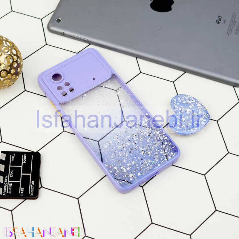 اصفهان جانبی-قاب متال کیس محافظ لنزدار اکلیلی + پاپ سوکت قلبی Xiaomi Poco X4 Pro 5G