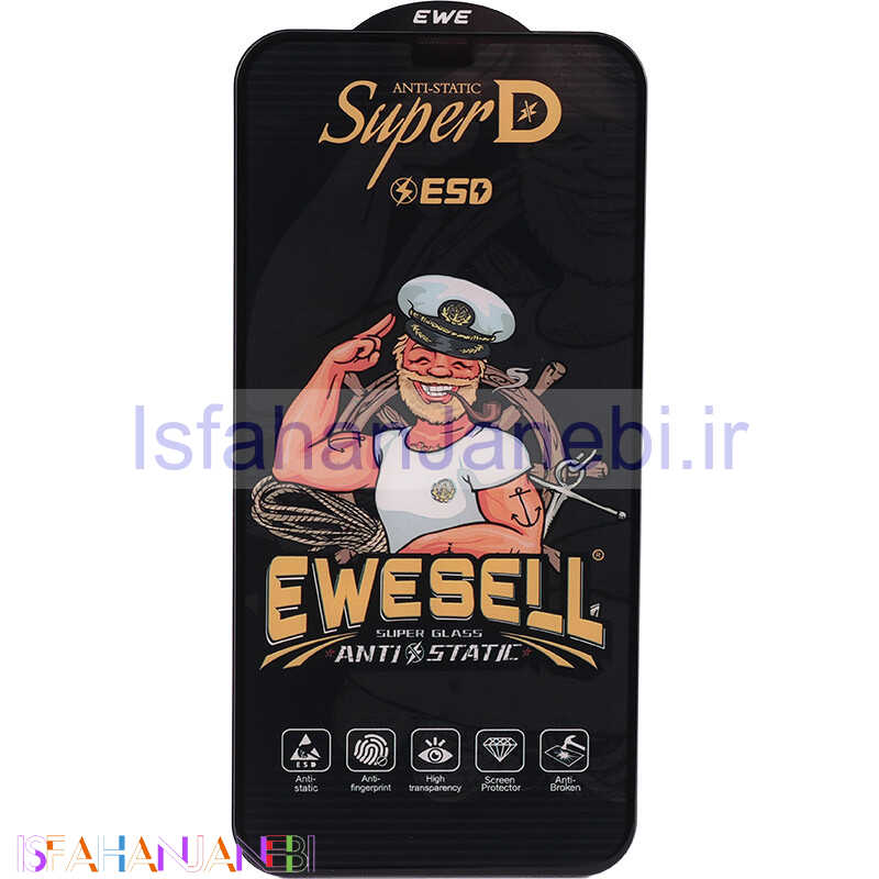 اصفهان جانبی-گلس Super D آنتی استاتیک ESD Ewesell آیفون iPhone XR / 11