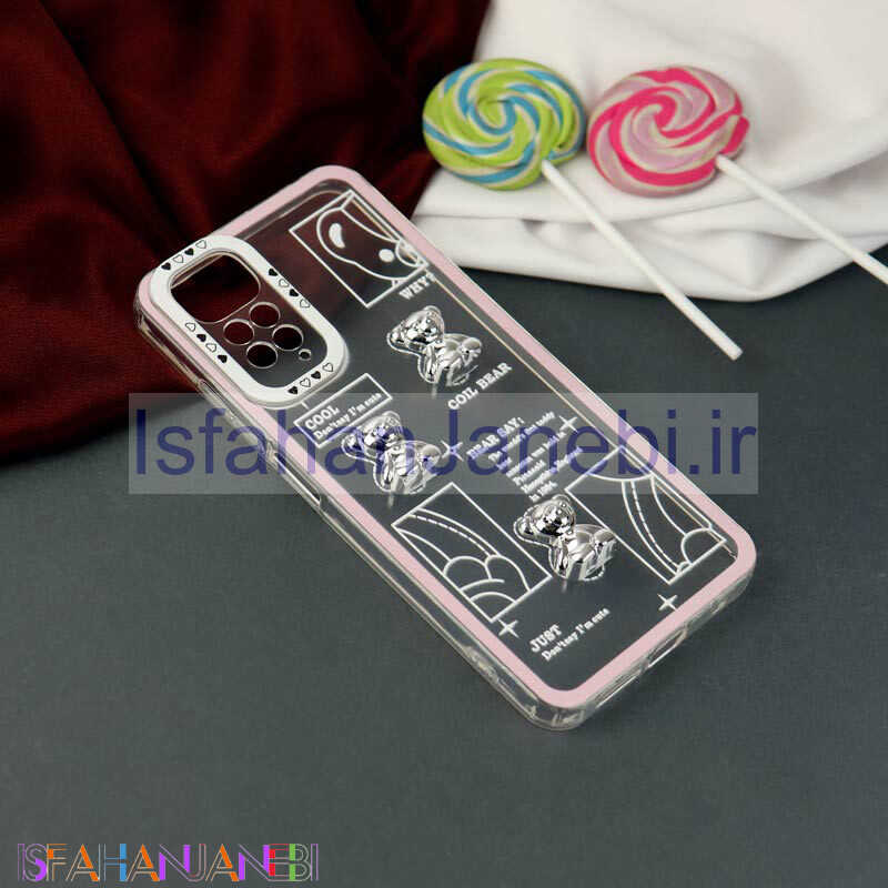 اصفهان جانبی-قاب عروسکی خرس نقره ای محافظ لنزدار Xiaomi Redmi Note 11 / 11s