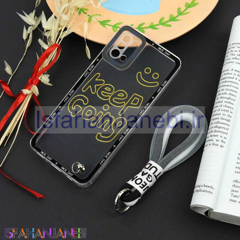اصفهان جانبی-قاب طرحدار Keep Going محافظ لنزدار + بند آویز لنیارد Samsung Galaxy A31