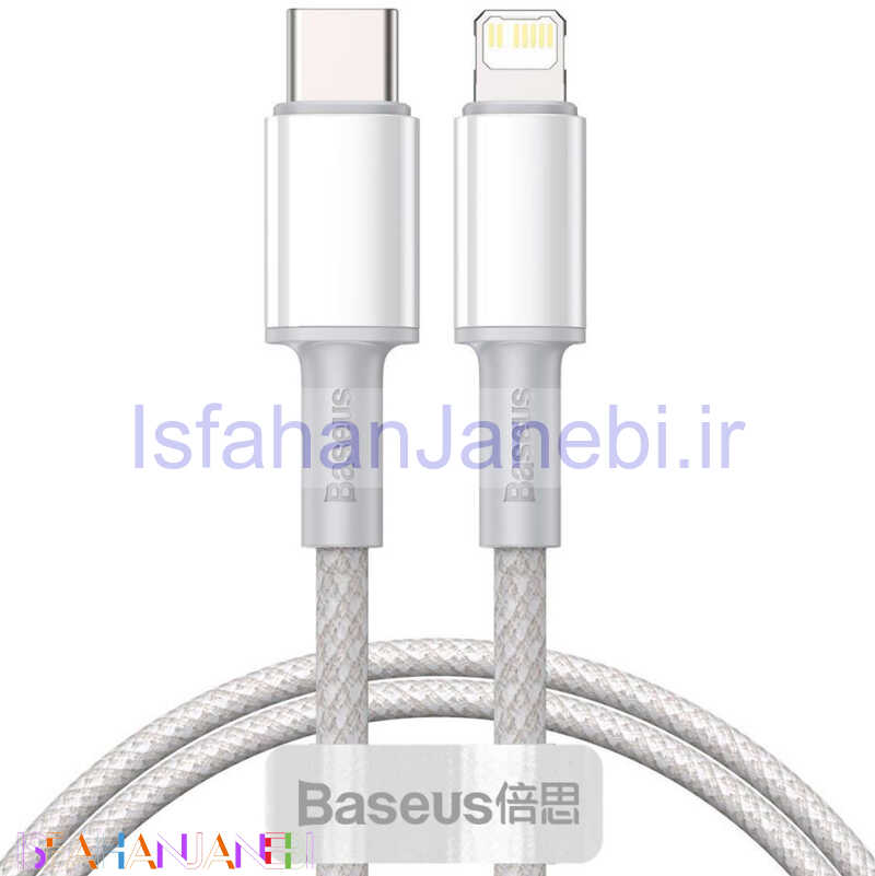 اصفهان جانبی-کابل تبدیل فست شارژ Baseus High Density CATLGD-A Type-C to Lightning PD 20W 2m