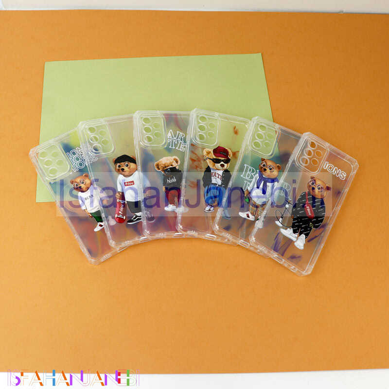 اصفهان جانبی-قاب ژله ای شفاف طرح خرس محافظ لنزدار Samsung Galaxy A23