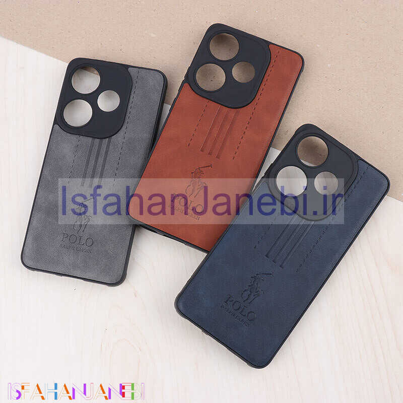 اصفهان جانبی-قاب چرمی Polo Ralph Laren شیائومی Poco F6 محافظ لنزدار