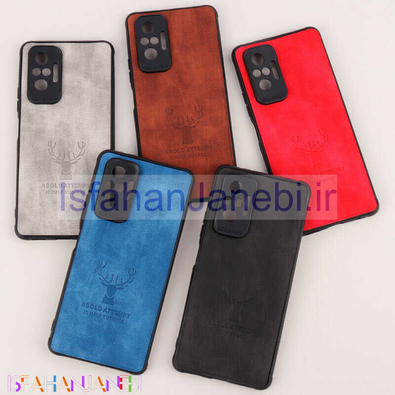 اصفهان جانبی-قاب چرمی محافظ لنزدار طرح گوزن Xiaomi Redmi Note 10 Pro