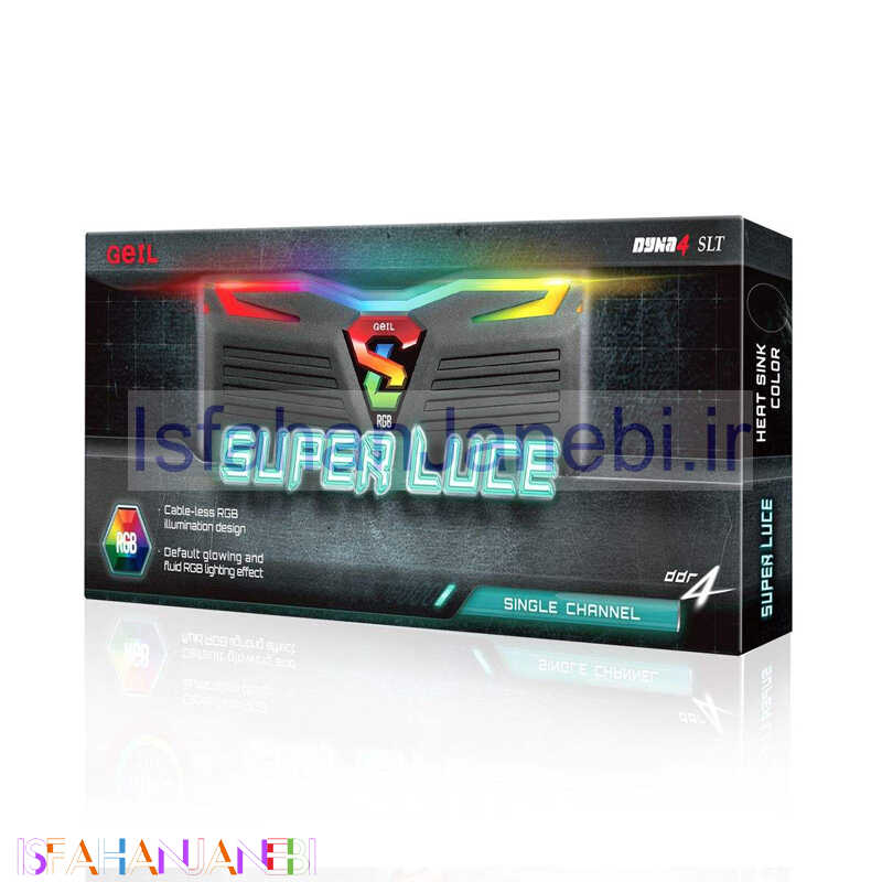اصفهان جانبی-رم کامپیوتر Geil SUPER LUCE Black DDR4 16GB 2400MHz CL16 Single
