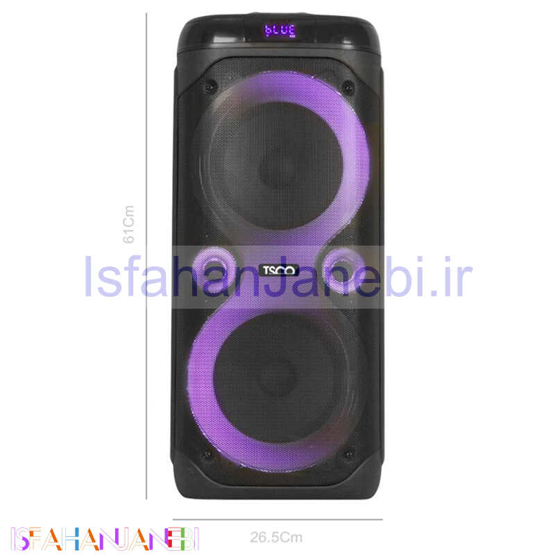 اصفهان جانبی-اسپیکر چمدانی بلوتوثی رم و فلش خور TSCO TS 1905 + میکروفون و ریموت کنترل