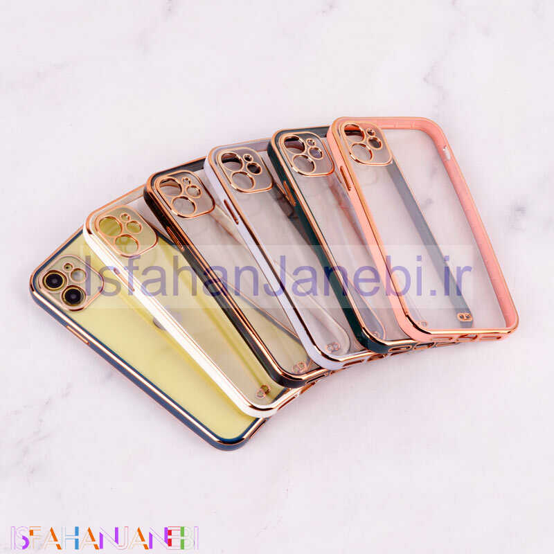 اصفهان جانبی-قاب Chrome دور طلایی محافظ لنزدار iPhone 11