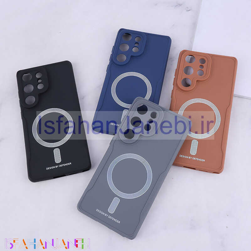 اصفهان جانبی-قاب ژله ای Design By Defender سامسونگ Galaxy S25 Ultra طرح مگ سیف محافظ لنزدار
