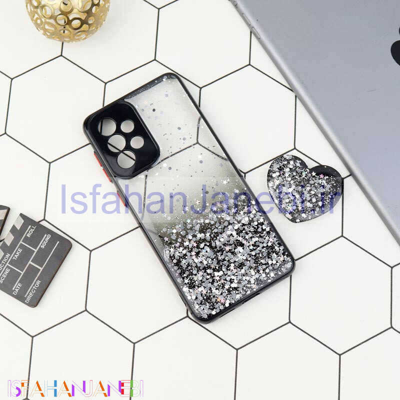 اصفهان جانبی-قاب متال کیس محافظ لنزدار اکلیلی + پاپ سوکت قلبی Samsung Galaxy A33 5G