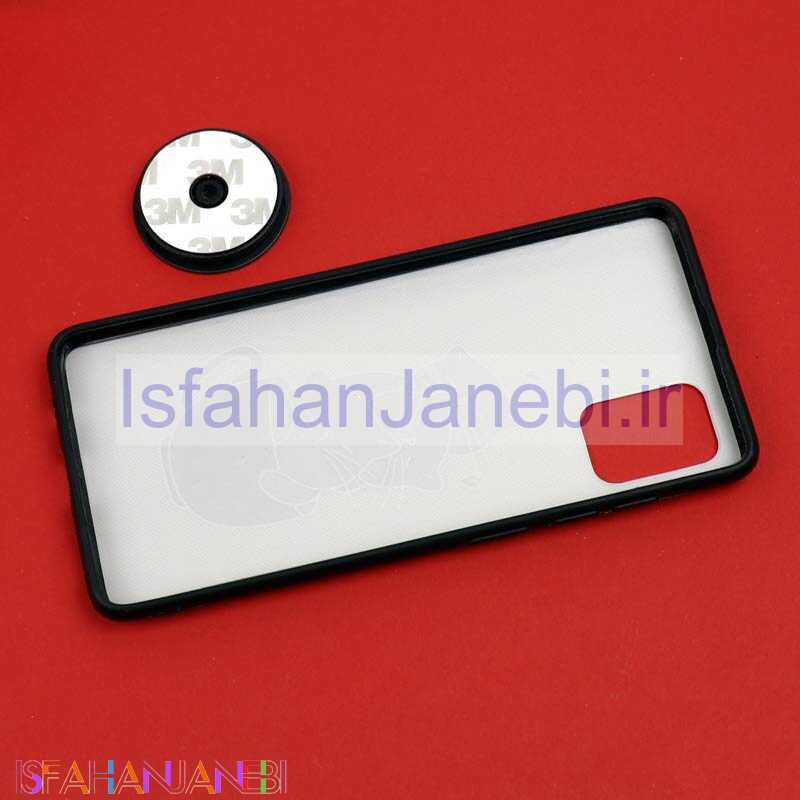 اصفهان جانبی-قاب فانتزی برجسته + پاپ سوکت طرح گربه سامسونگ A31 / A51 سری D