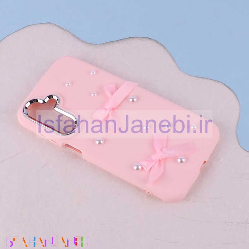 اصفهان جانبی-قاب سیلیکونی سامسونگ Galaxy A16 4G / A16 5G پاپیونی مرواریدی دور محافظ متال