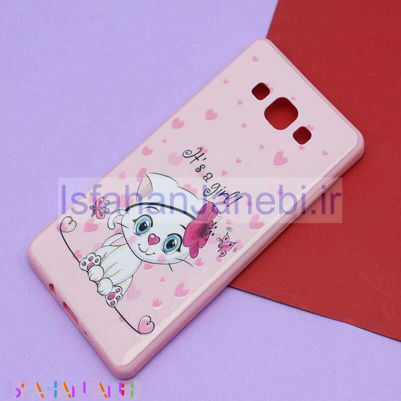 اصفهان جانبی-قاب فانتزی برجسته صورتی طرح کارتونی سامسونگ A7