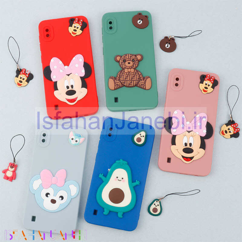 اصفهان جانبی-قاب عروسکی برجسته محافظ لنزدار Samsung Galaxy A10 + آویز