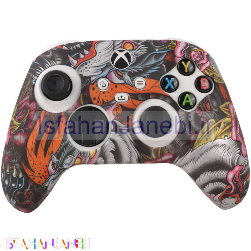 اصفهان جانبی-روکش دسته بازی Xbox X/S طرح گل و اژدها زمینه سفید