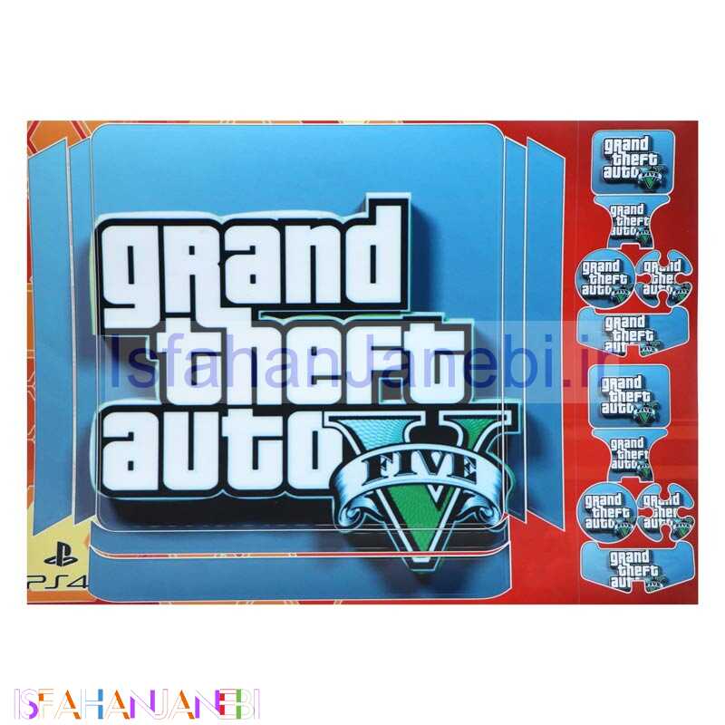 اصفهان جانبی-اسکین پلی استیشن 4 اسلیم طرح GTA V آبی