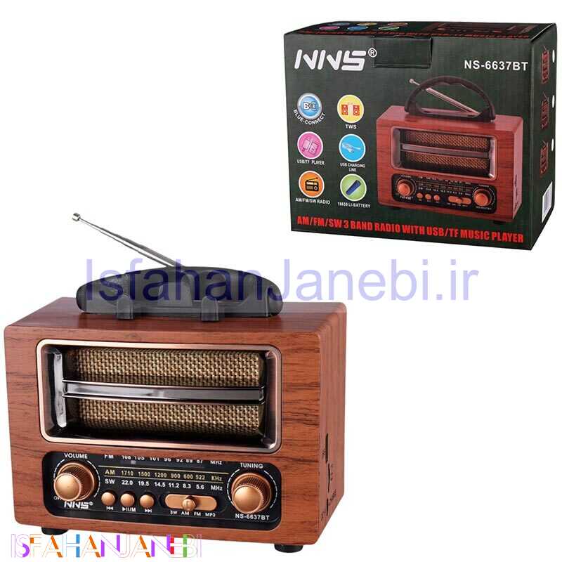 اصفهان جانبی-رادیو اسپیکر بلوتوثی رم و فلش خور NNS NS-6637BT