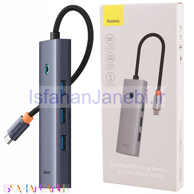اصفهان جانبی-هاب 4 پورت Type-C باسئوس BS-OH109