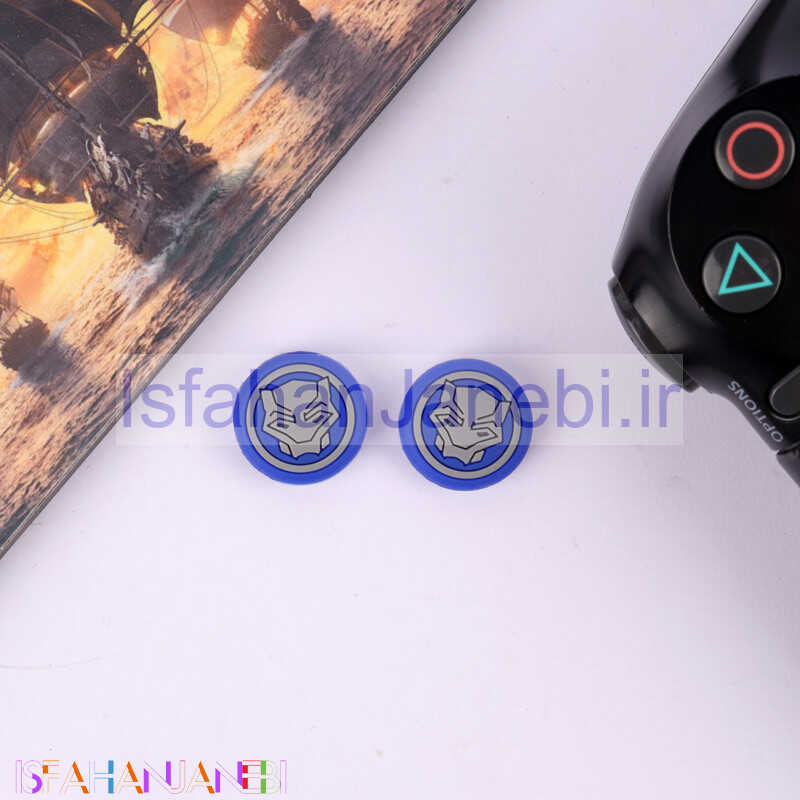 اصفهان جانبی-روکش آنالوگ دسته بازی Play Station/XBOX طرح Black Panther آبی طوسی