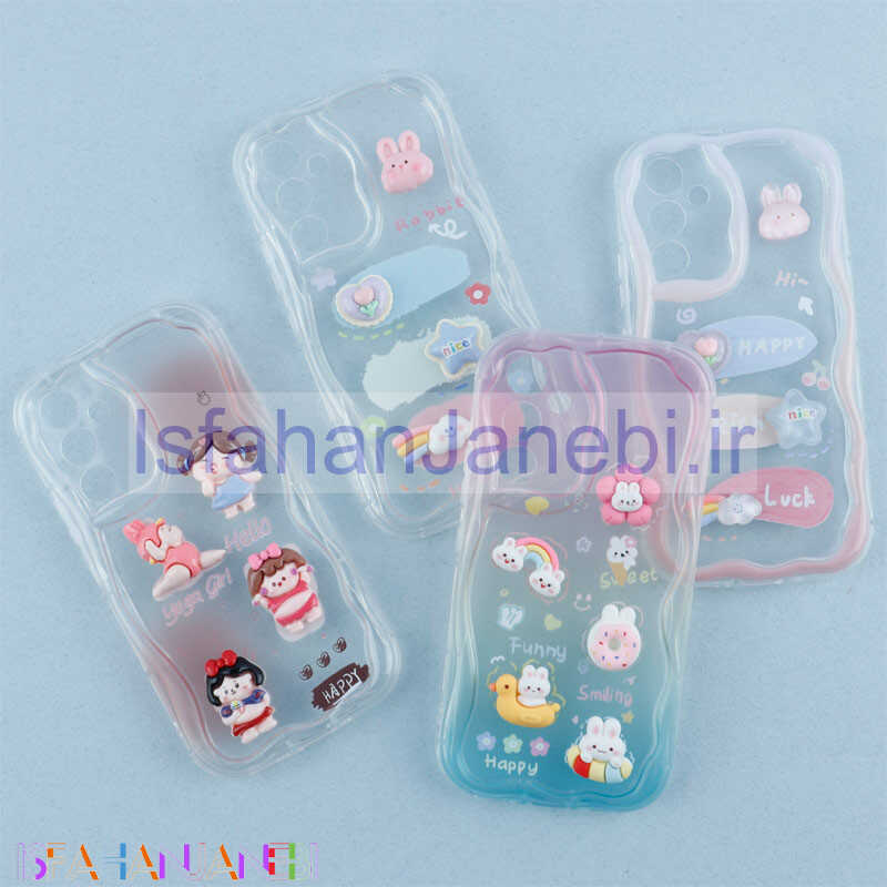 اصفهان جانبی-قاب رنگی عروسک برجسته محافظ لنزدار Samsung Galaxy A54