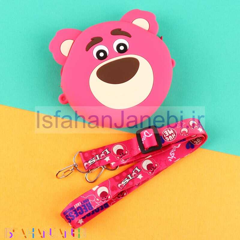 اصفهان جانبی-کیف هندزفری سیلیکونی بنددار خرس سرخابی