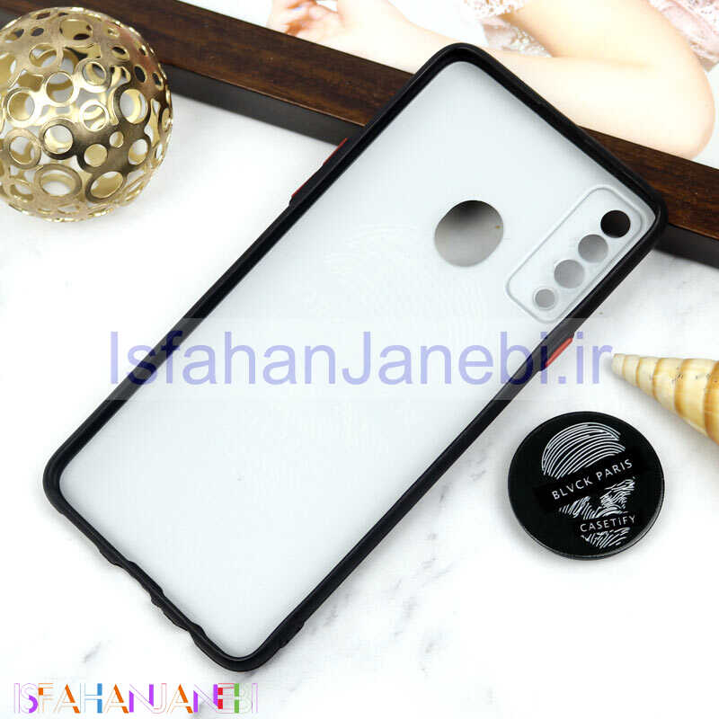 اصفهان جانبی-قاب PC محافظ لنز دار طرح Blvck + پاپ سوکت Samsung Galaxy A20s