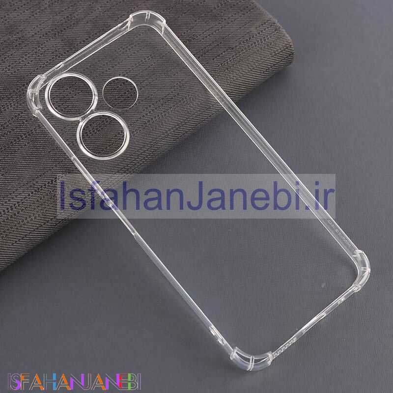 اصفهان جانبی-قاب ژله ای ضربه گیر بی رنگ شیائومی Redmi 13 4G / Redmi 13 5G محافظ لنزدار