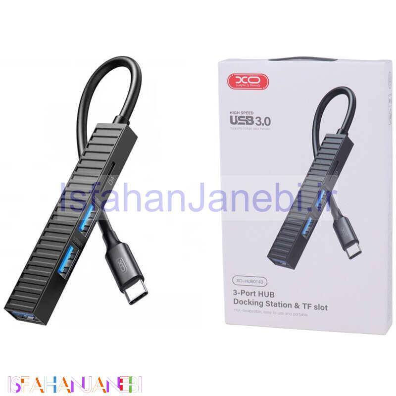 اصفهان جانبی-هاب 4 پورت Type-C ایکس او XO-HUB014B
