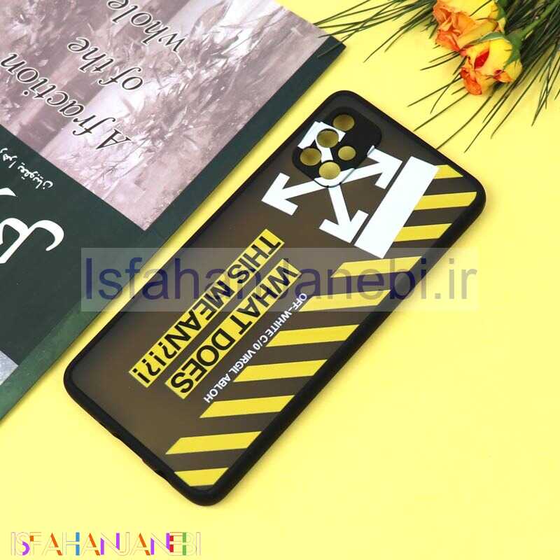 اصفهان جانبی-قاب PC مات محافظ لنزدار طرحدار Off White سامسونگ A51