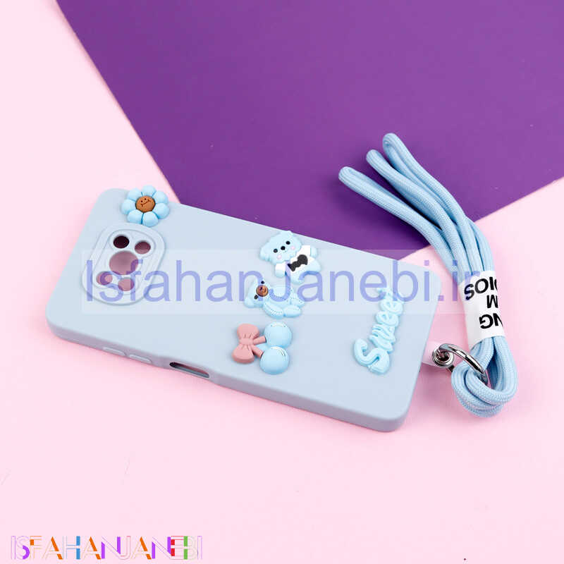 اصفهان جانبی-قاب عروسکی برجسته محافظ لنزدار + بند آویز Xiaomi Poco X3